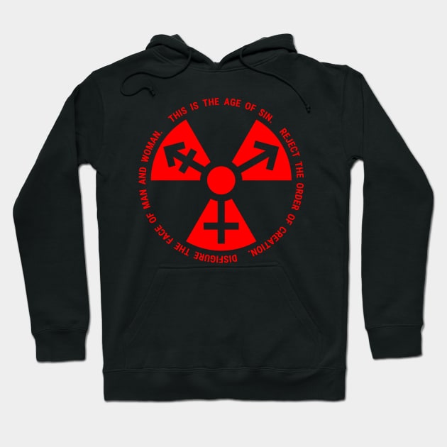 Trans Radiation - Papal Text - Red Hoodie by GenderConcepts